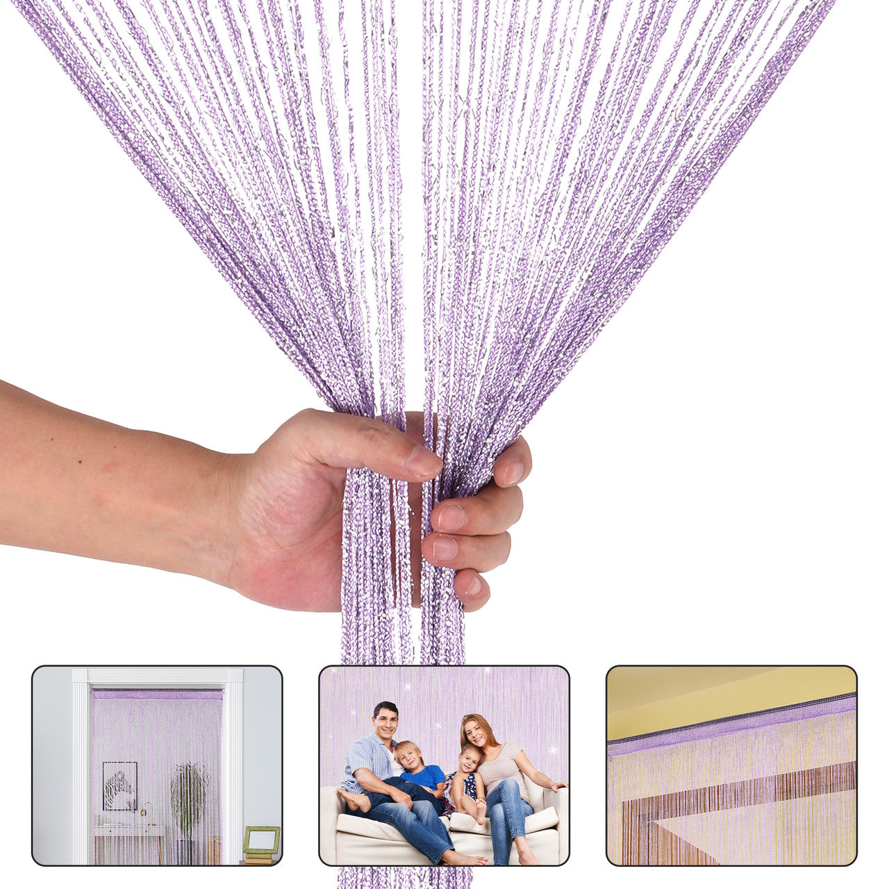 String Curtain Panel - Lilac