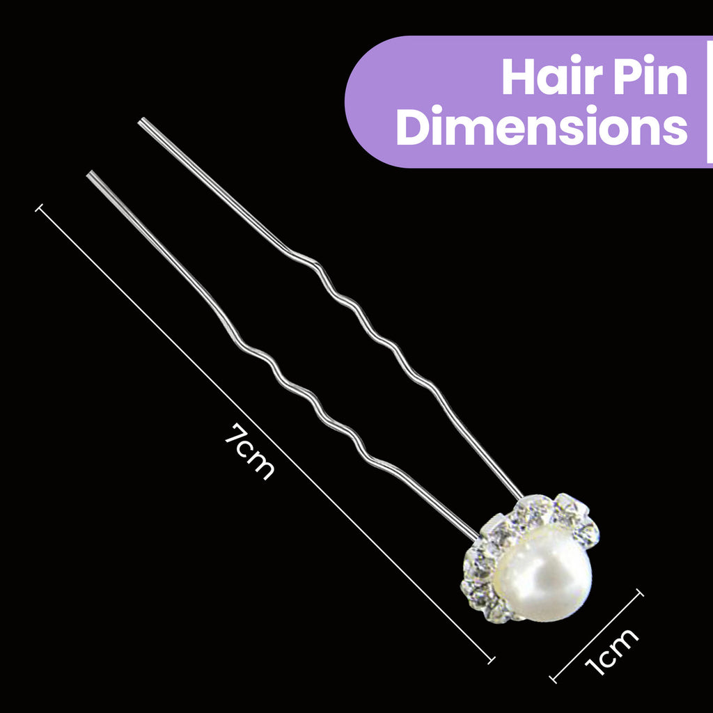 Pearl Flower Hair Pins (10pcs) - White