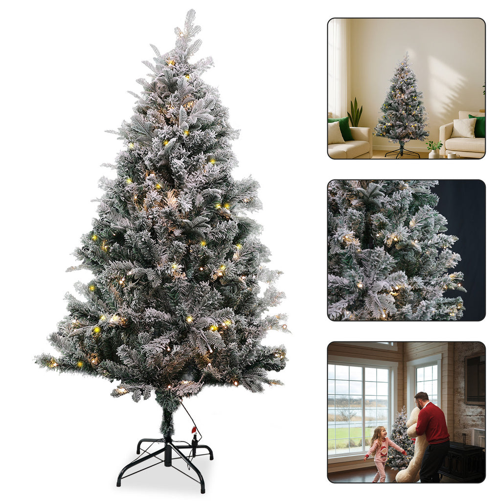 Aspen Frost Christmas Tree with Warm White Lights - 4ft/5ft/6ft