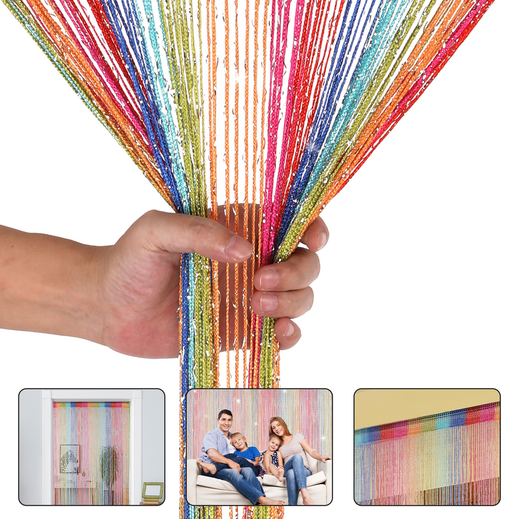 String Curtain Panel - Multicoloured