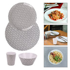 Geometric Design Melamine BBQ and Party Set - 16pcs
