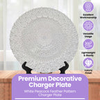 Round Charger Plate - Peacock Silver x 6