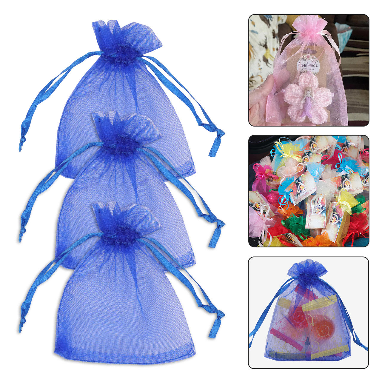 Organza Bags - 7cm x 9cm - 100pcs - Royal Blue
