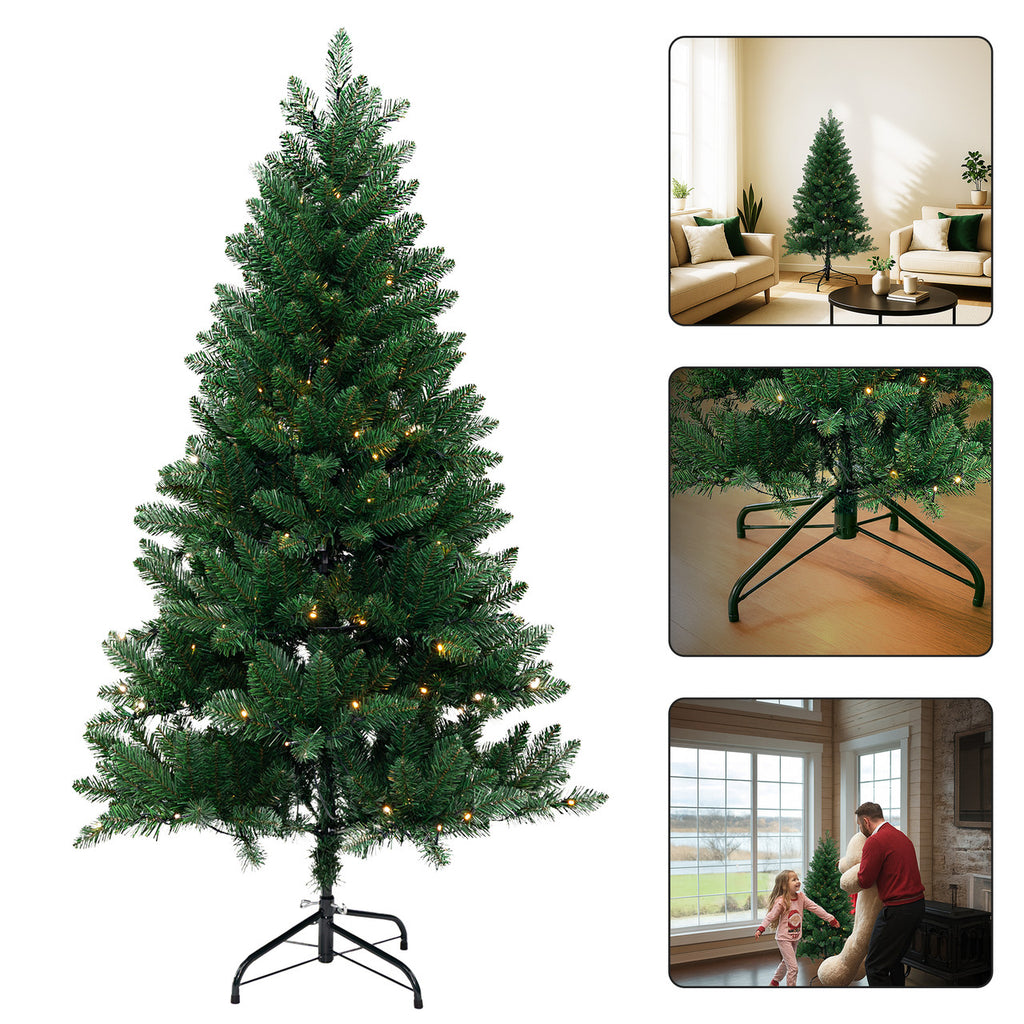 Evergreen Christmas Tree with Warm White Lights - 4ft/5ft/6ft