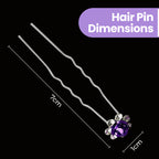 Flower Crystal Hair Pins - 10pcs