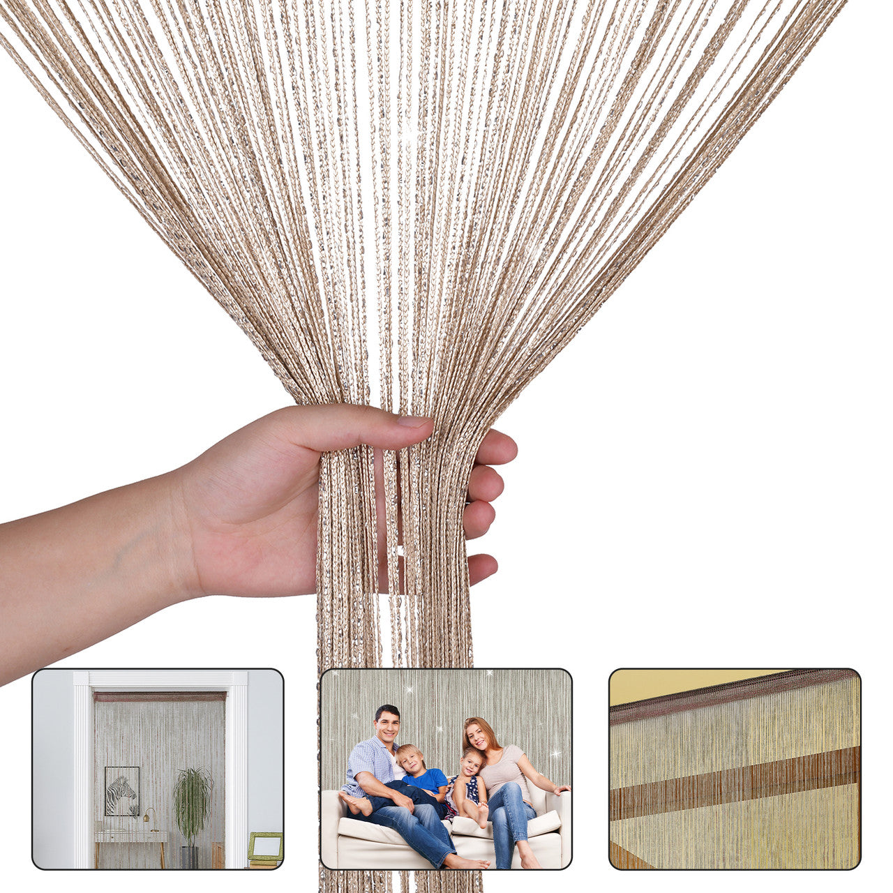 String Curtain Panel - Champagne