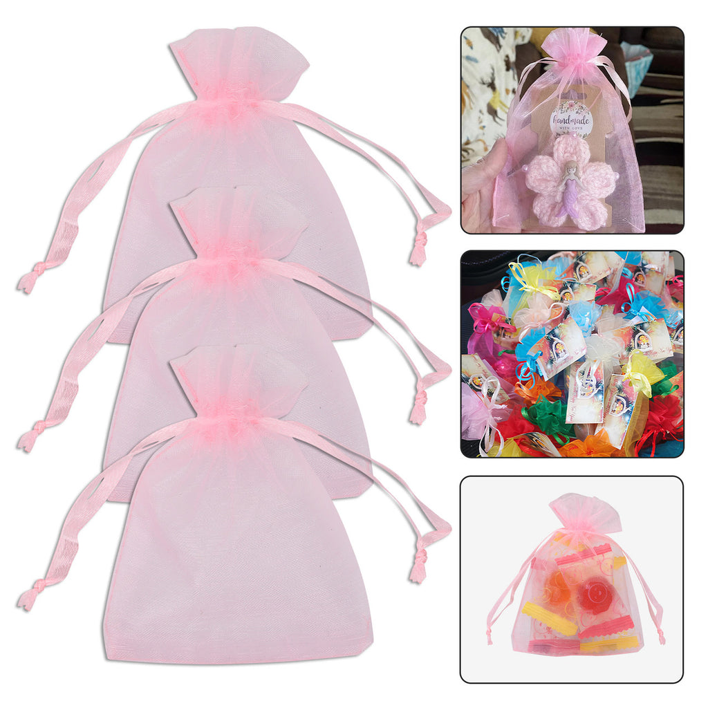 Organza Bags - 7cm x 9cm - 100pcs - Pink