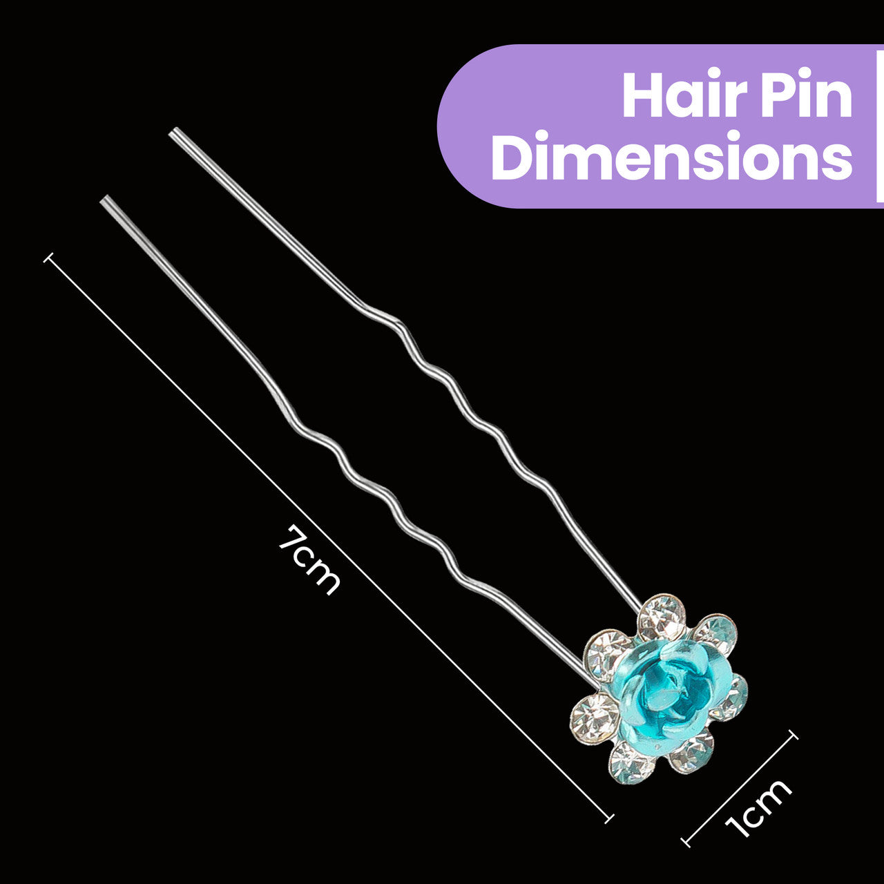 Flower Crystal Hair Pins - 10pcs