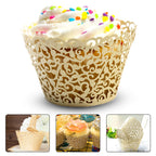 25x Laser Cut Cupcake Wrappers - Beige