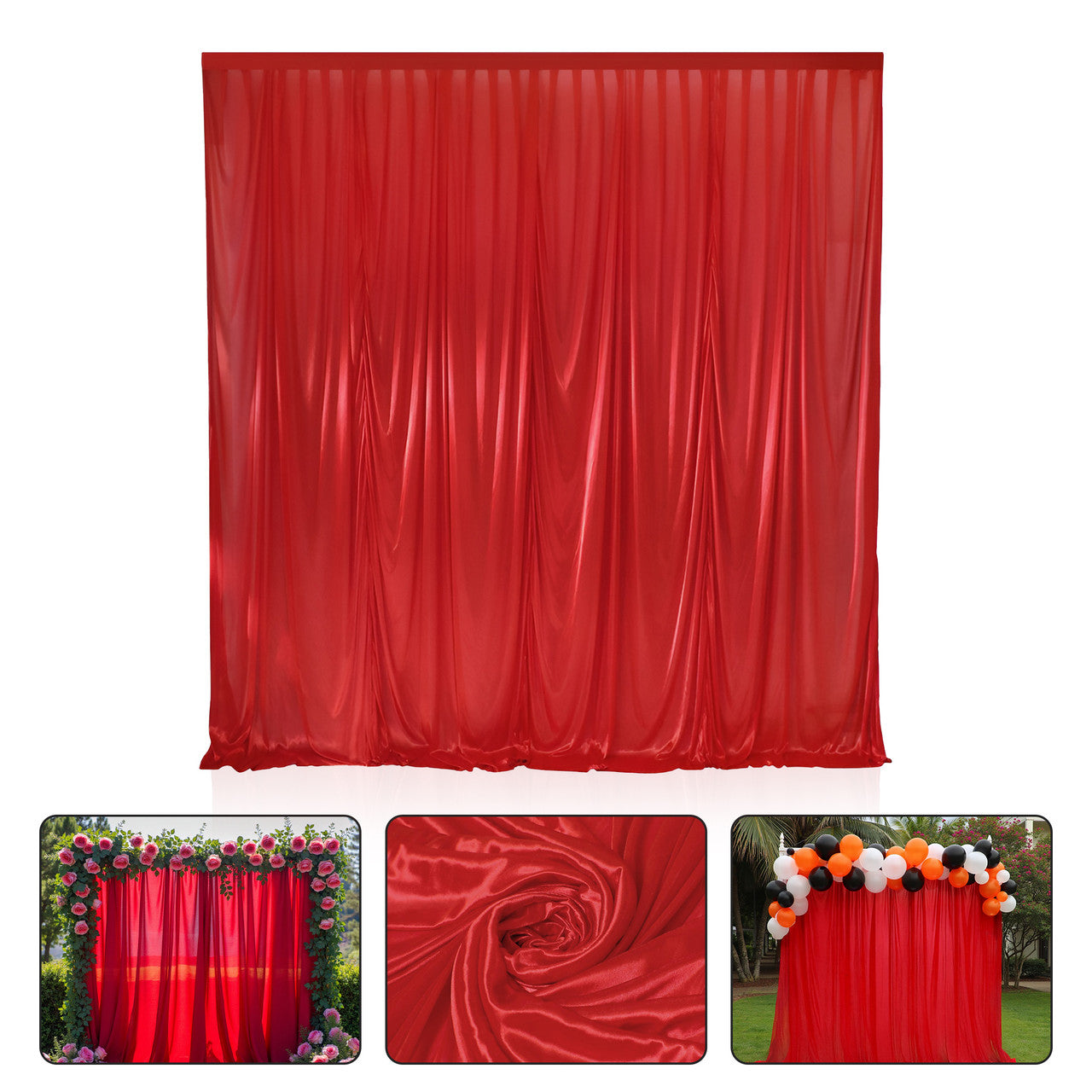 100GSM Ice Silk Photography Backdrop (No Swag) - Red
