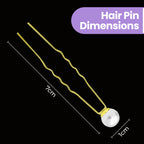 18pcs Mixed Sizes Pearl Hair Gold Pins
