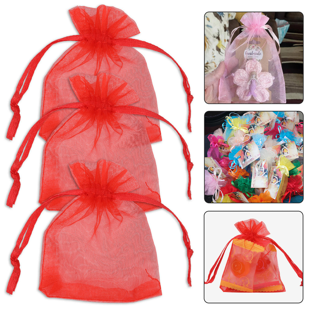 Organza Bags - 7cm x 9cm - 100pcs - Red
