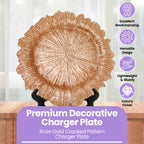 13" Round Charger Plate - Vintage Rose Gold