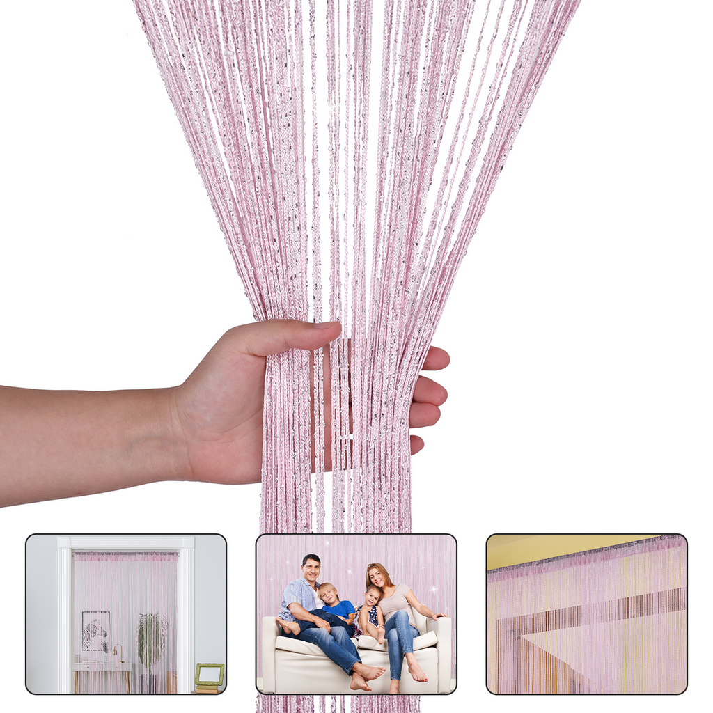 String Curtain Panel - Pink