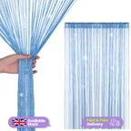 String Curtain Panel - Sky Blue