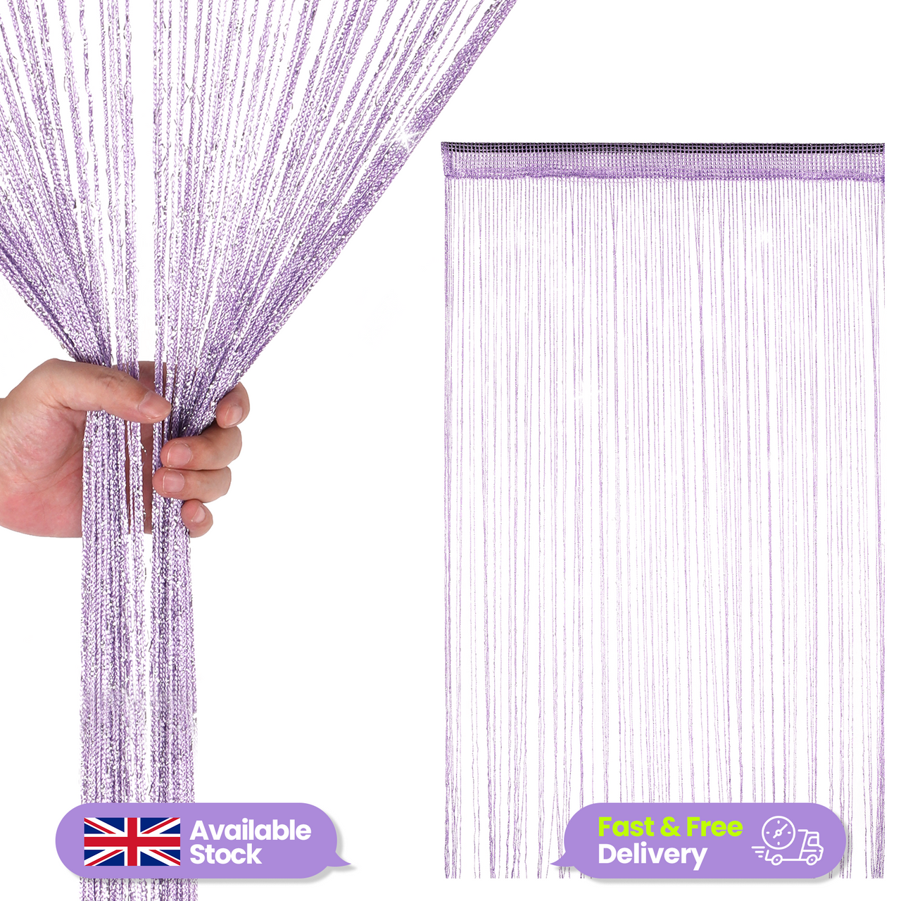 String Curtain Panel - Lilac