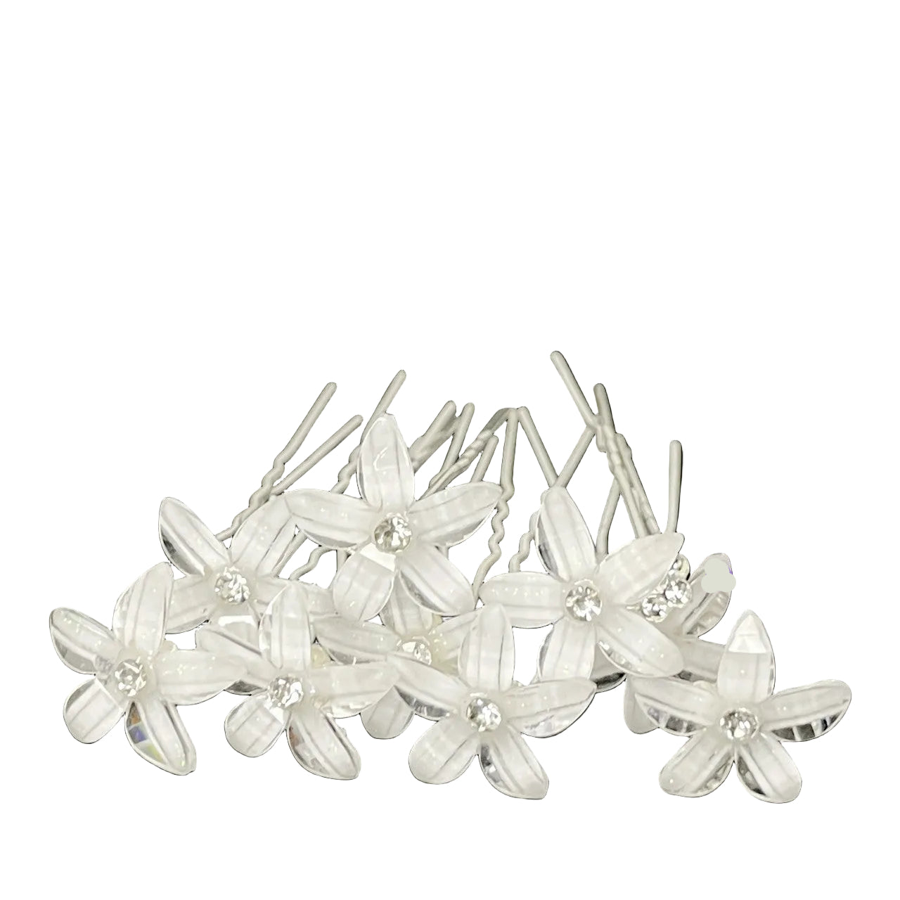 Vintage Pearl and Crystal Flower Bridal Hair Pins
