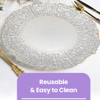 13" Round Charger Plate - Crackled Silver