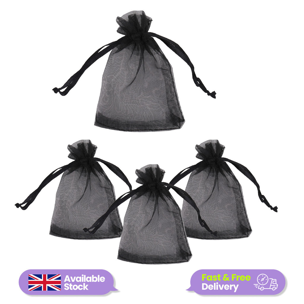 Organza Bags - 7cm x 9cm - 100pcs - Black