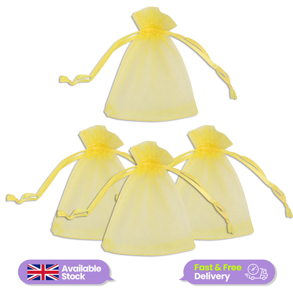 Organza Bags - 7cm x 9cm - 100pcs - Yellow