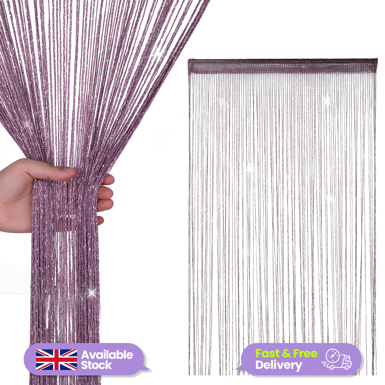 String Curtain Panel - Dark Purple