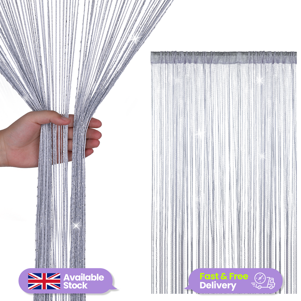 String Curtain Panel - Silver