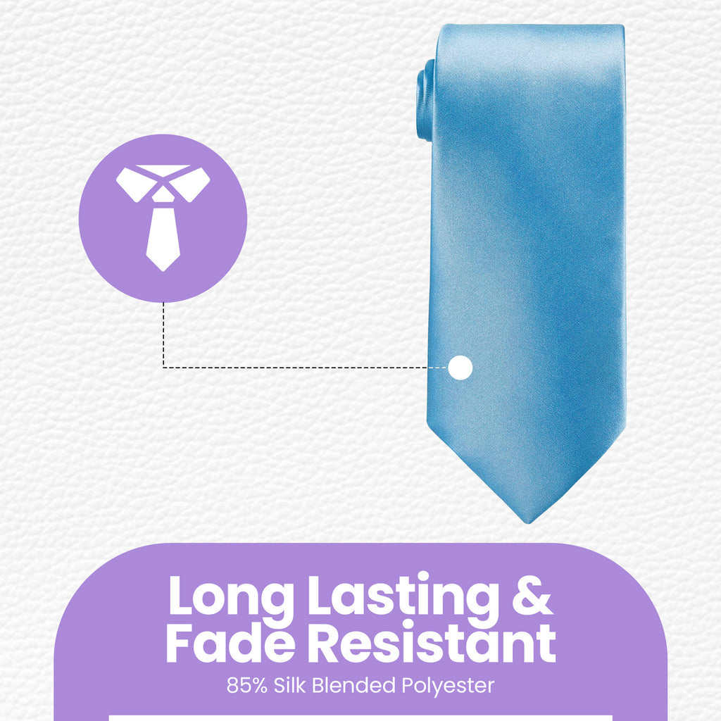 Sky Blue Tie and Handkerchief
