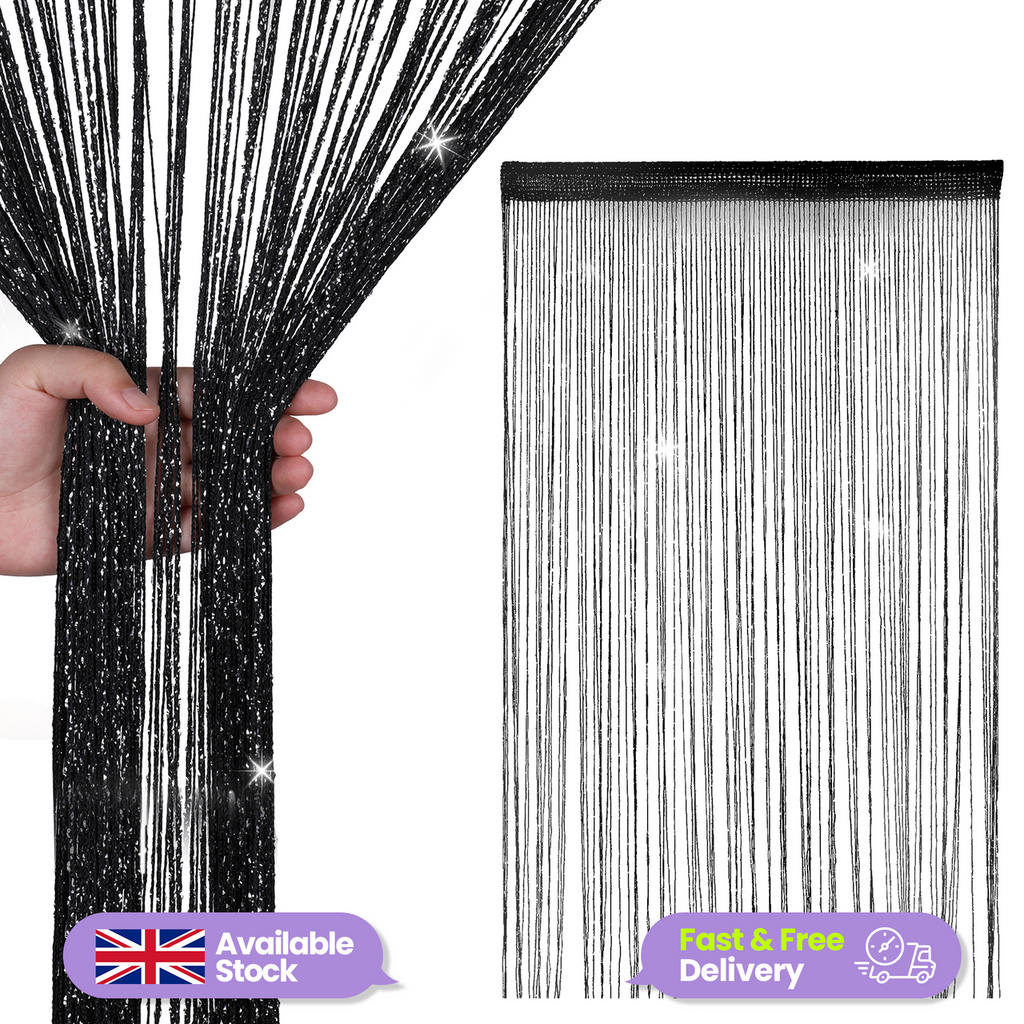 String Curtain Panel - Black