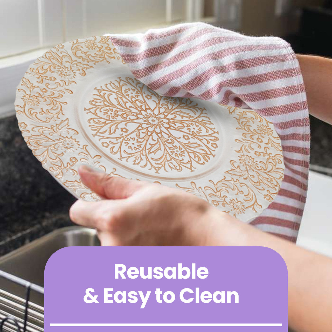 Round Charger Plate - Royal Rose Gold x 6