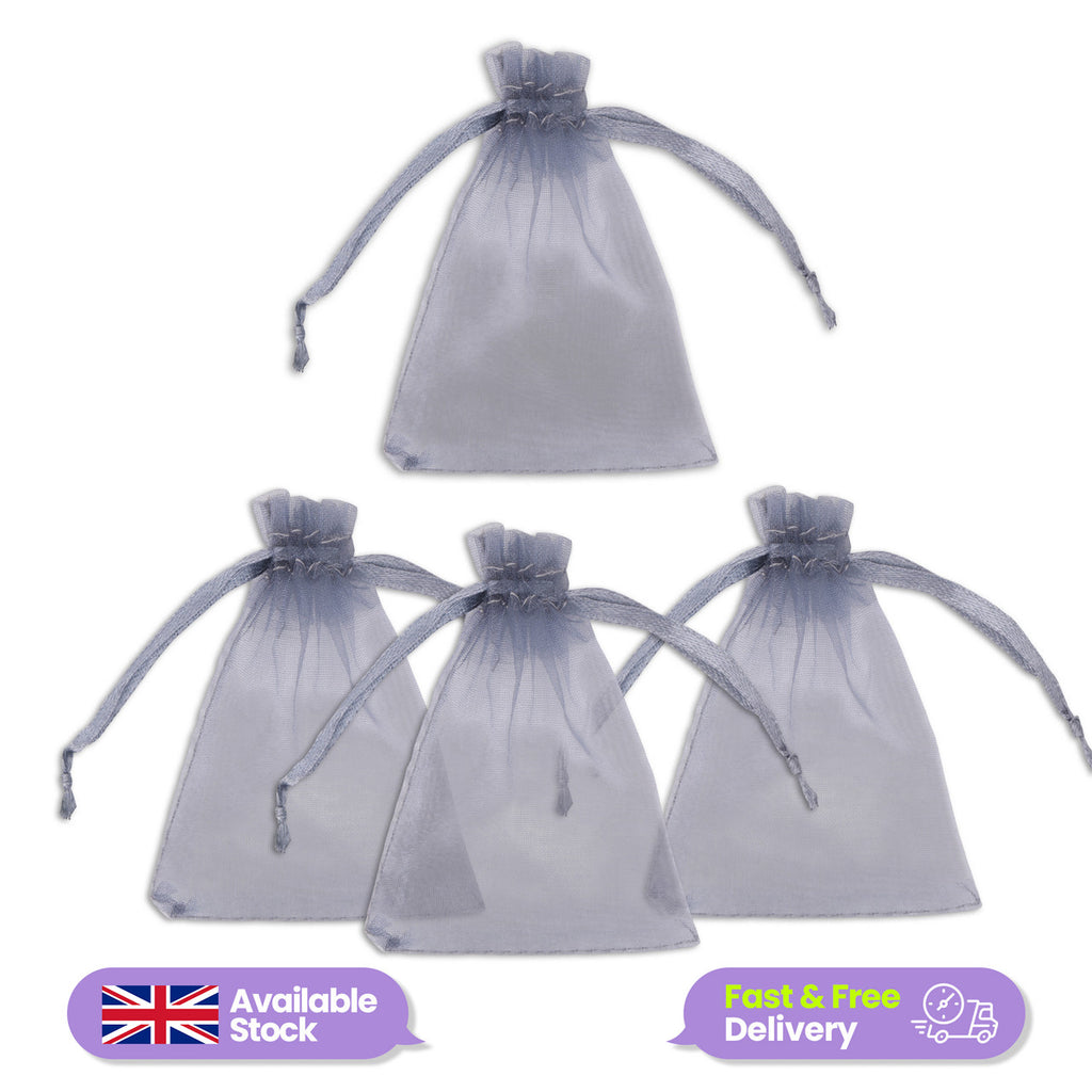 Organza Bags - 7cm x 9cm - 100pcs - Grey