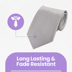Silver Tie and Handkerchief