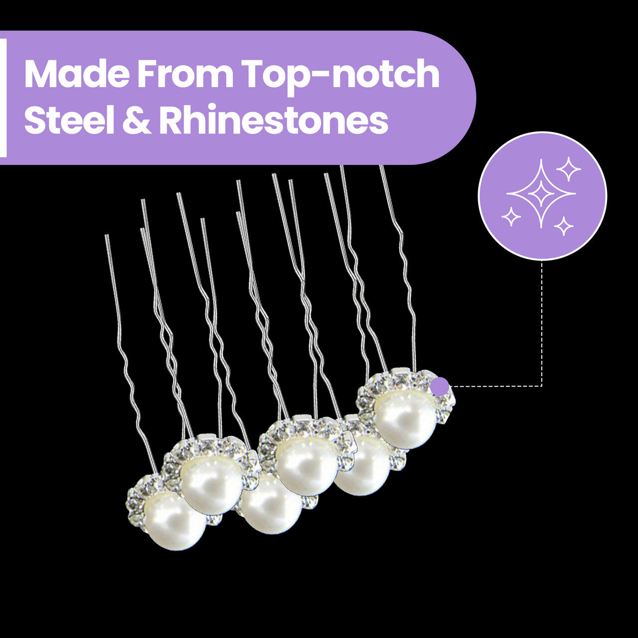 Pearl Flower Hair Pins (10pcs) - White