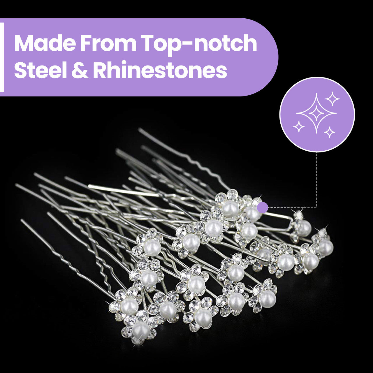 Pearl Flower Hair Pins (Small Pearl) - 10pcs