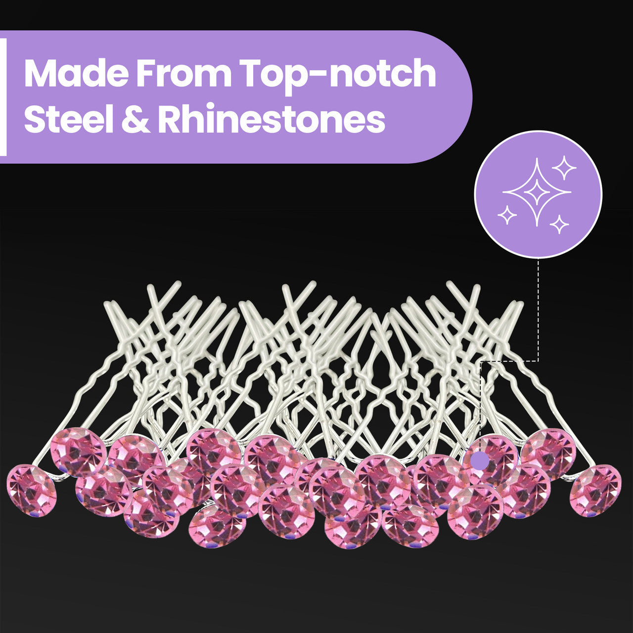 Crystal Hair Pins - 10pcs