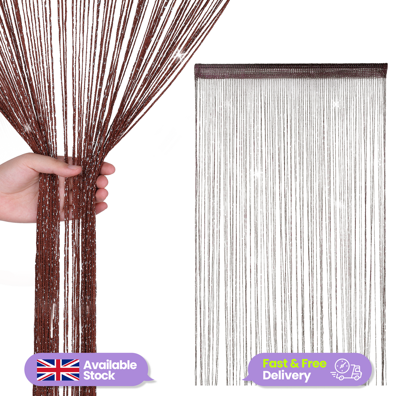 String Curtain Panel - Coffee