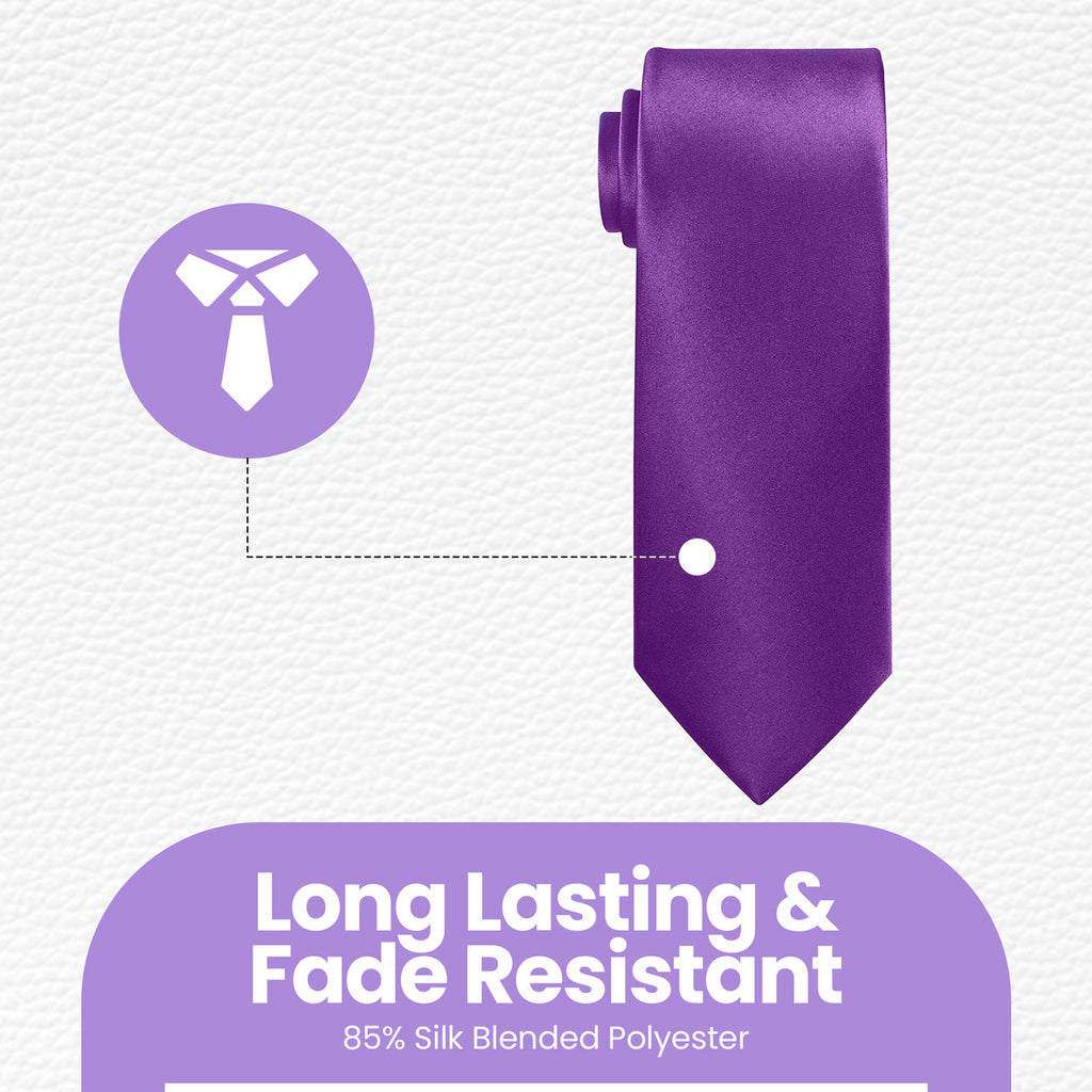 Dark Purple Tie and Handkerchief