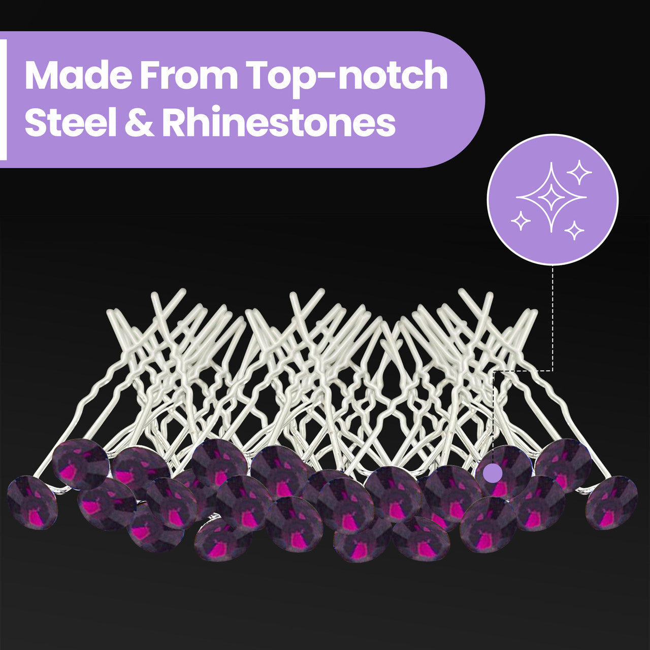 Crystal Hair Pins - 10pcs