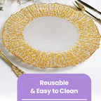 13" Round Charger Plate - Crackled Gold
