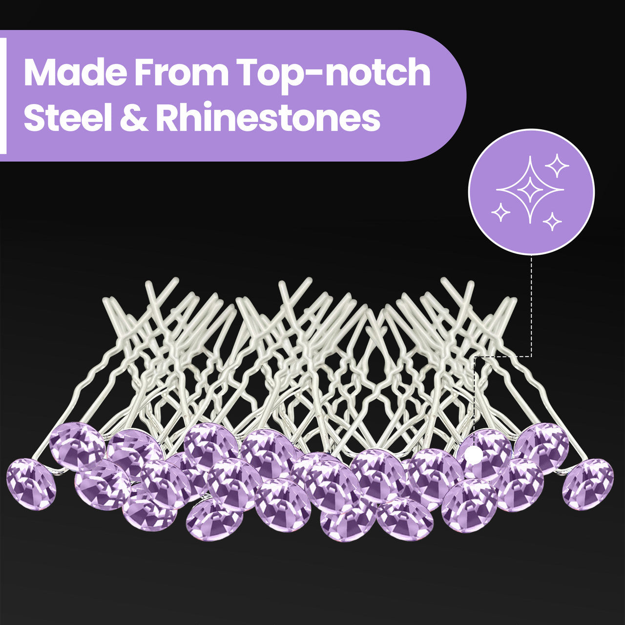 Crystal Hair Pins - 10pcs