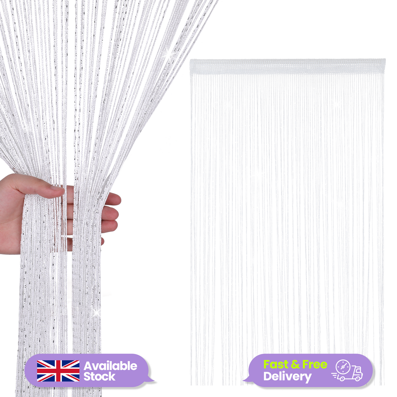 String Curtain Panel - White