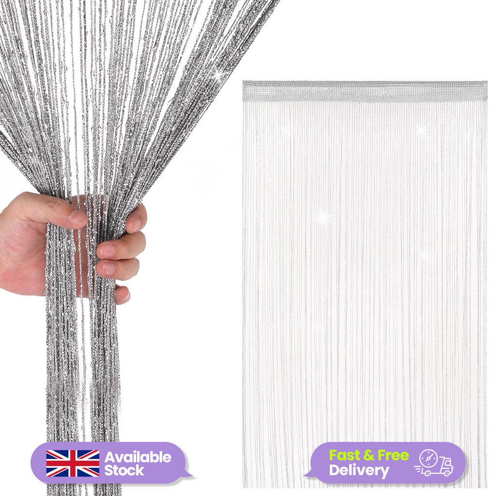 String Curtain Panel - Dark Silver