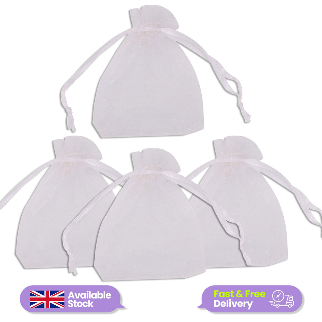Organza Bags - 7cm x 9cm - 100pcs - White