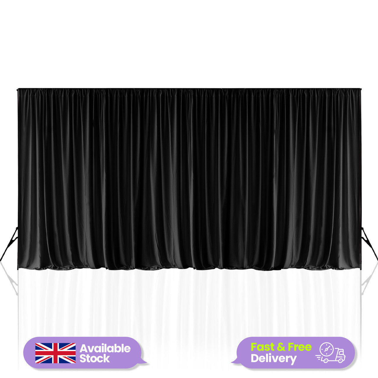 150GSM Ice Silk Photography Backdrop (No Swag) - Black