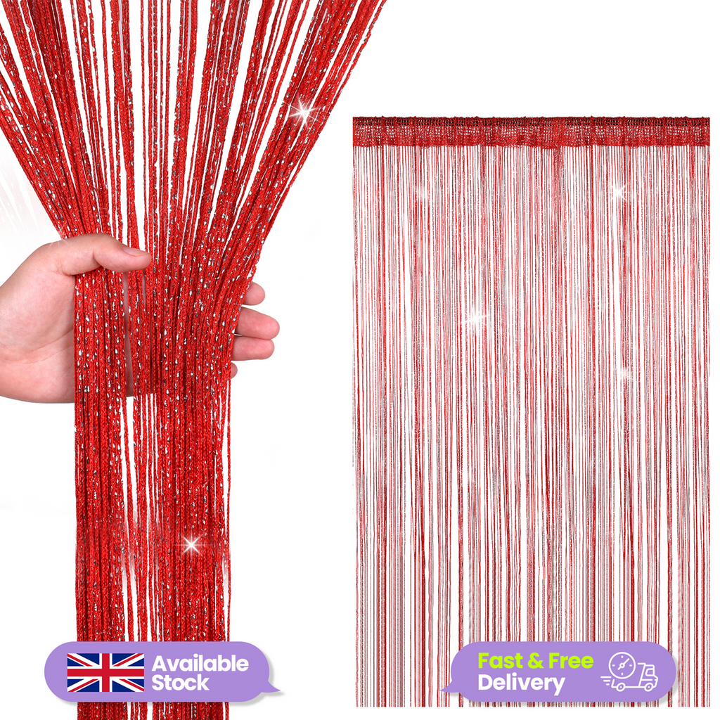 String Curtain Panel - Red