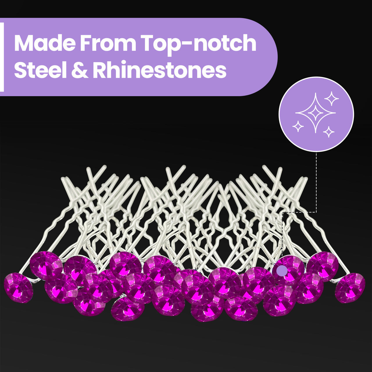 Crystal Hair Pins - 10pcs