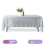 Sequin Rectangle Sparkly Tablecloth - Silver