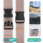 Webbing Canvas Belt with Plastic Clip Buckle - Cream
