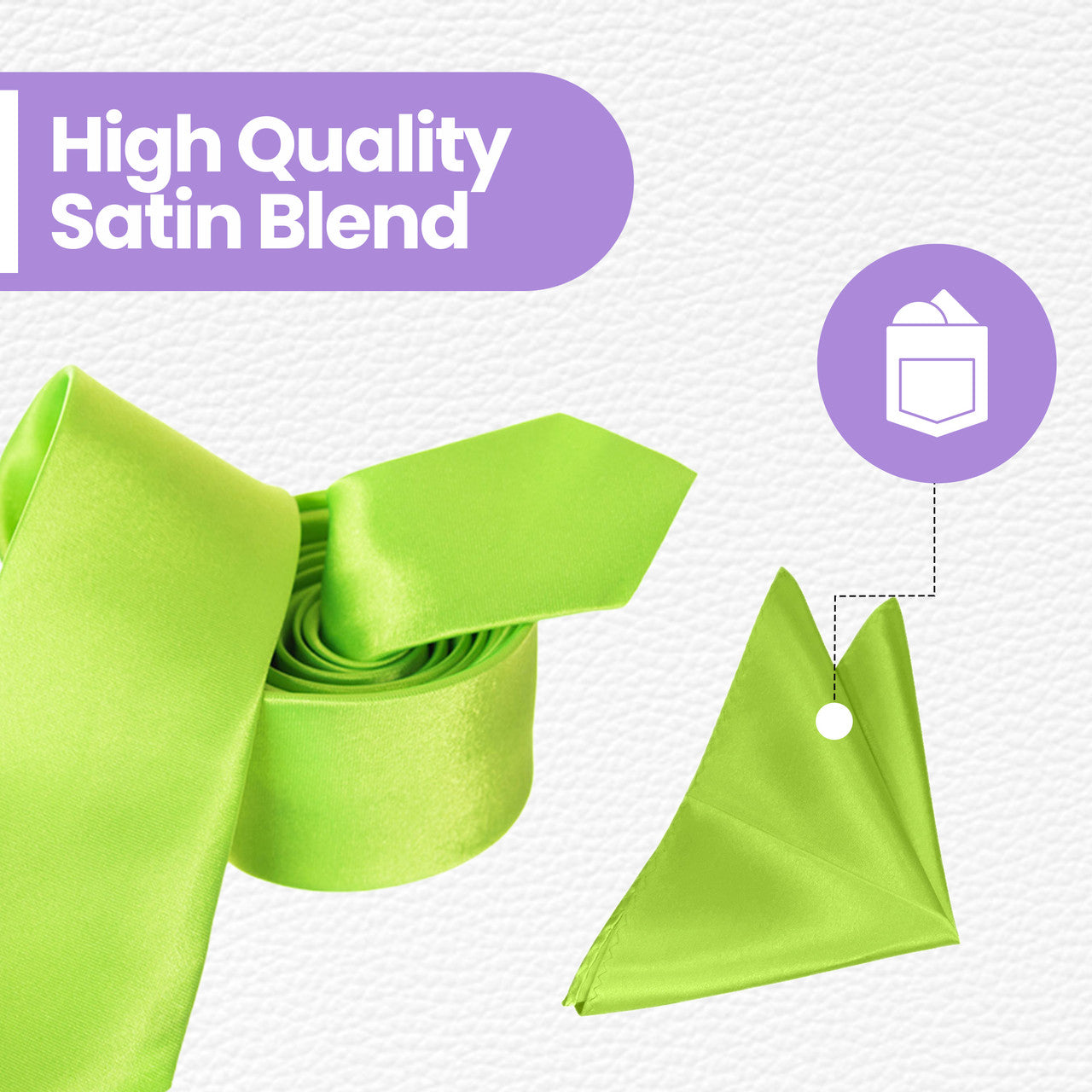 Lime Green Tie and Handkerchief