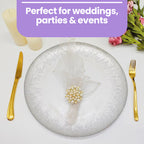 13" Round Charger Plate - Clear with Silver Textured Trim