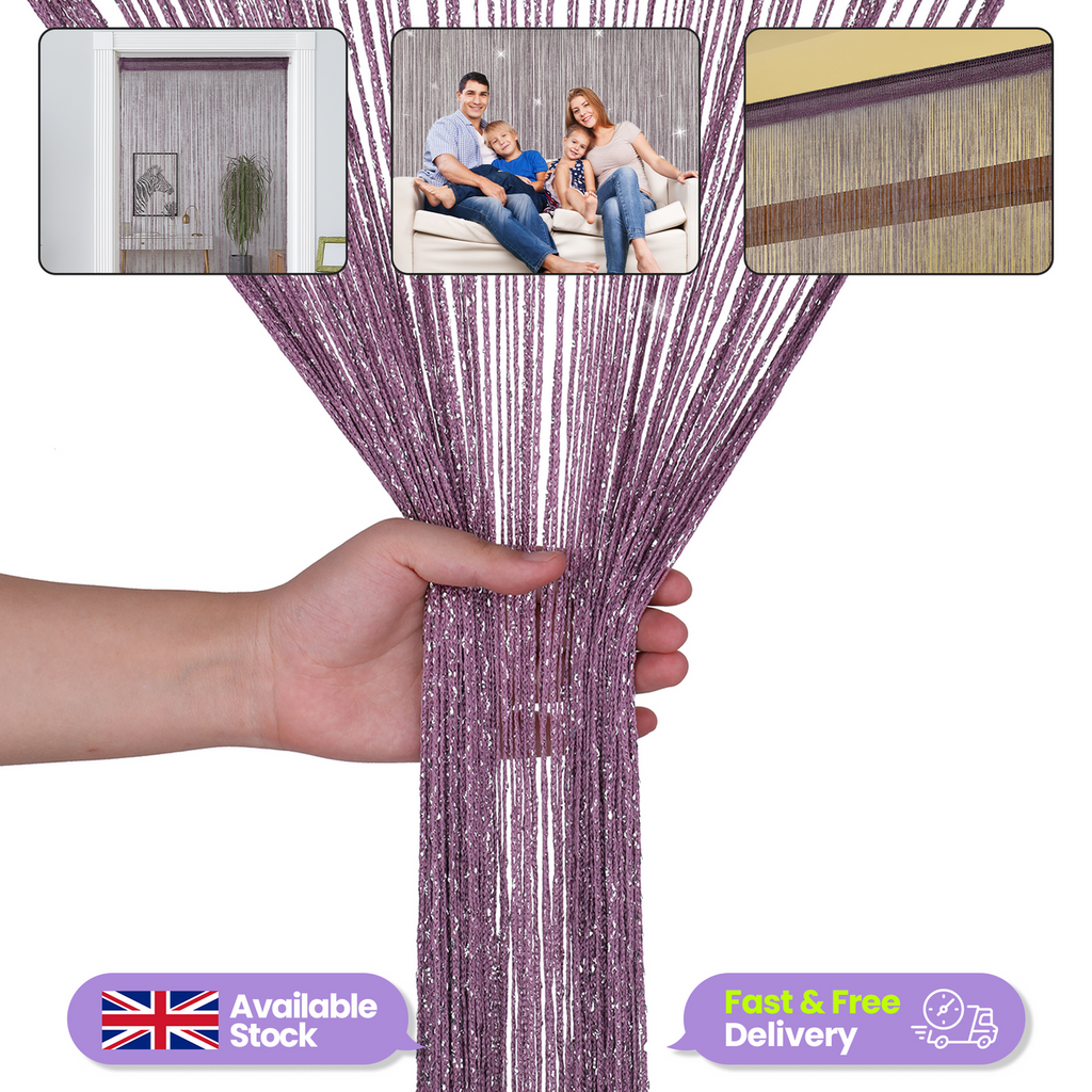 String Curtain Panel - Dark Purple